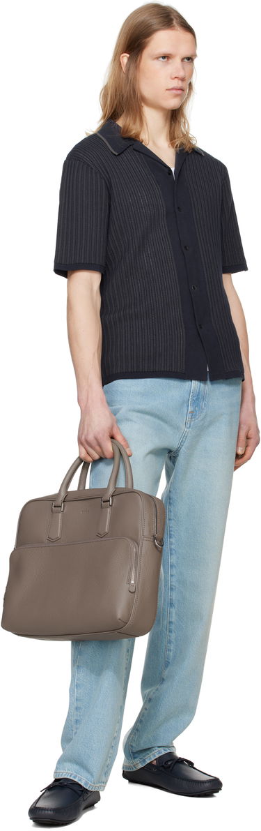 Дамска чанта BOSS BOSS Embossed Logo Briefcase Сиво | 50529293, 3
