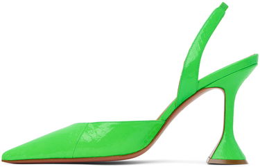 Кецове и обувки Amina Muaddi Sling Back Patent Leather Heels Зелено | HOLLI SLING CL SNAKE, 2