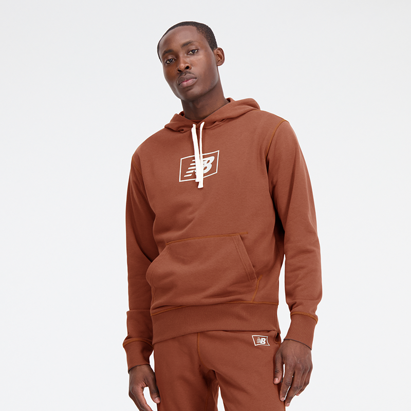 Суитчър New Balance Hoodie Кафяво | MT33508ROX, 0