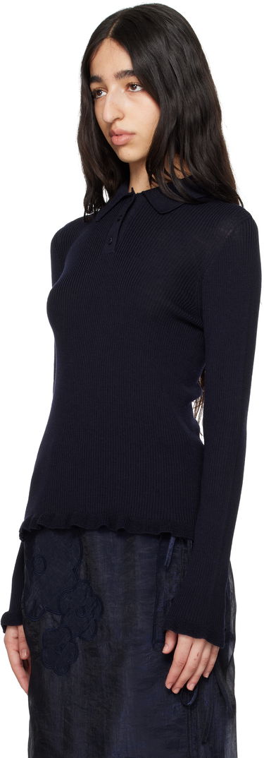 Пола Cecilie Bahnsen Cecilie Bahnsen Oda Pola Knit Top Тъмно синьо | 1.25KNI50007 ODA TOP, 3