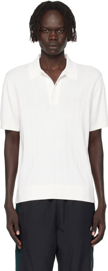 Поло тениска Lacoste Ribbed Knit Polo Бяло | AH5339_70V, 0