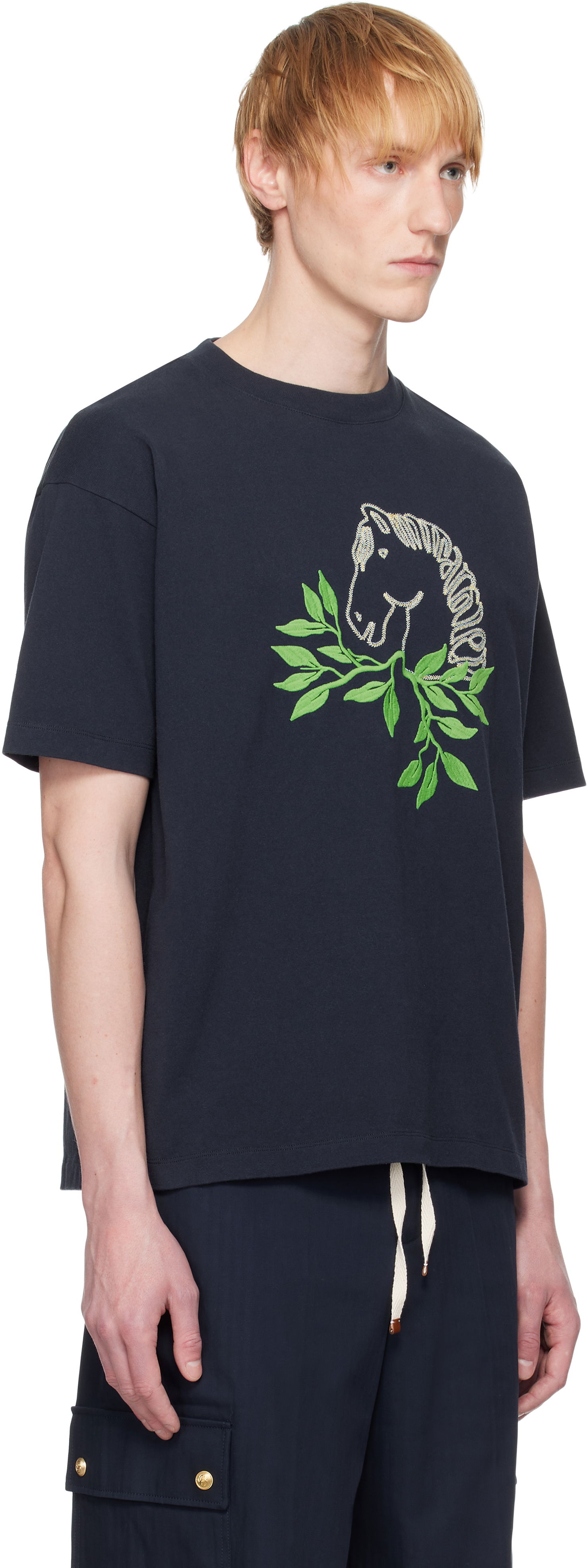 Тениска Drôle de Monsieur Drole de Monsieur 'Le T-Shirt Polo' T-Shirt Тъмно синьо | G-TS244-CO134-NY, 1