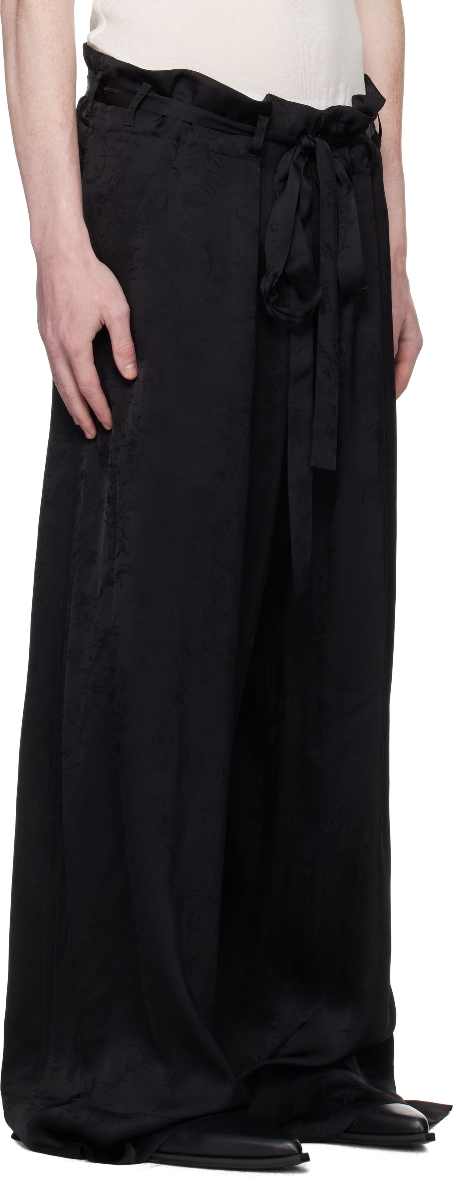Панталони Ann Demeulemeester Ann Demeulemeester Bruse Wide Lounge Pants Черно | B0012744-FA611-099, 1