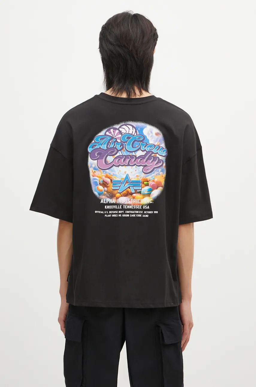 Тениска Alpha Industries Candy Crew T-Shirt With Print Черно | 148509, 0