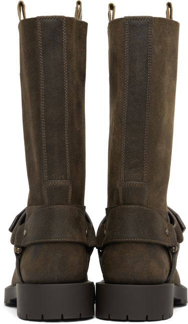 Кецове и обувки Burberry Burberry Suede Soft Saddle Low Boots Кафяво | 8113016, 1