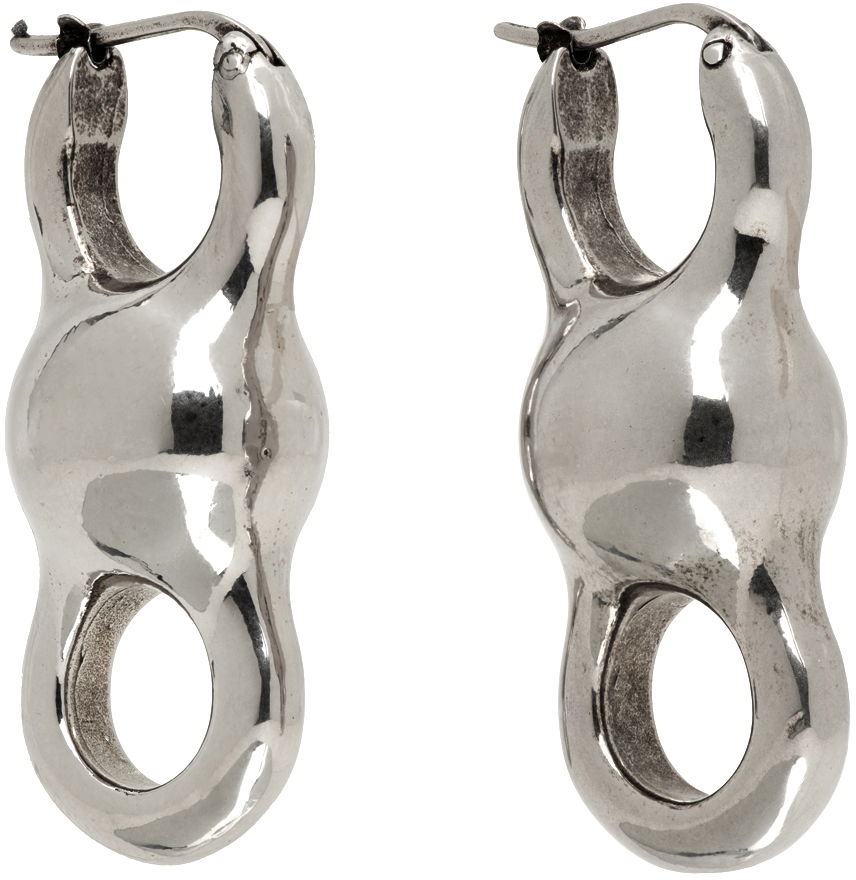 Бижута Acne Studios Silver Agoflus Ball Earrings Сиво | C50401-, 1