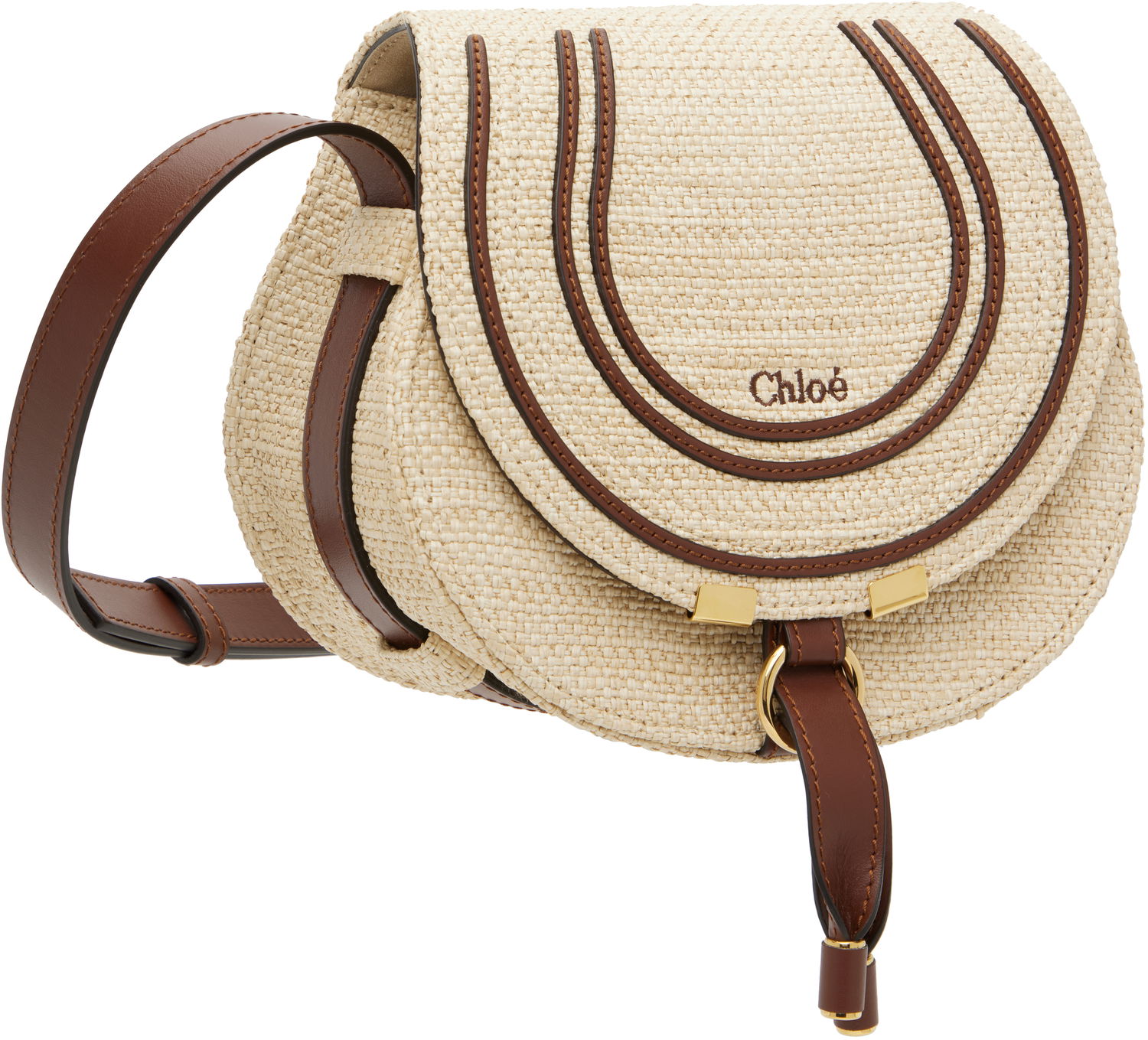 Чанта през рамо CHLOÉ Chloé Small Marcie Saddle Bag Бежово | CH25US680P19, 1