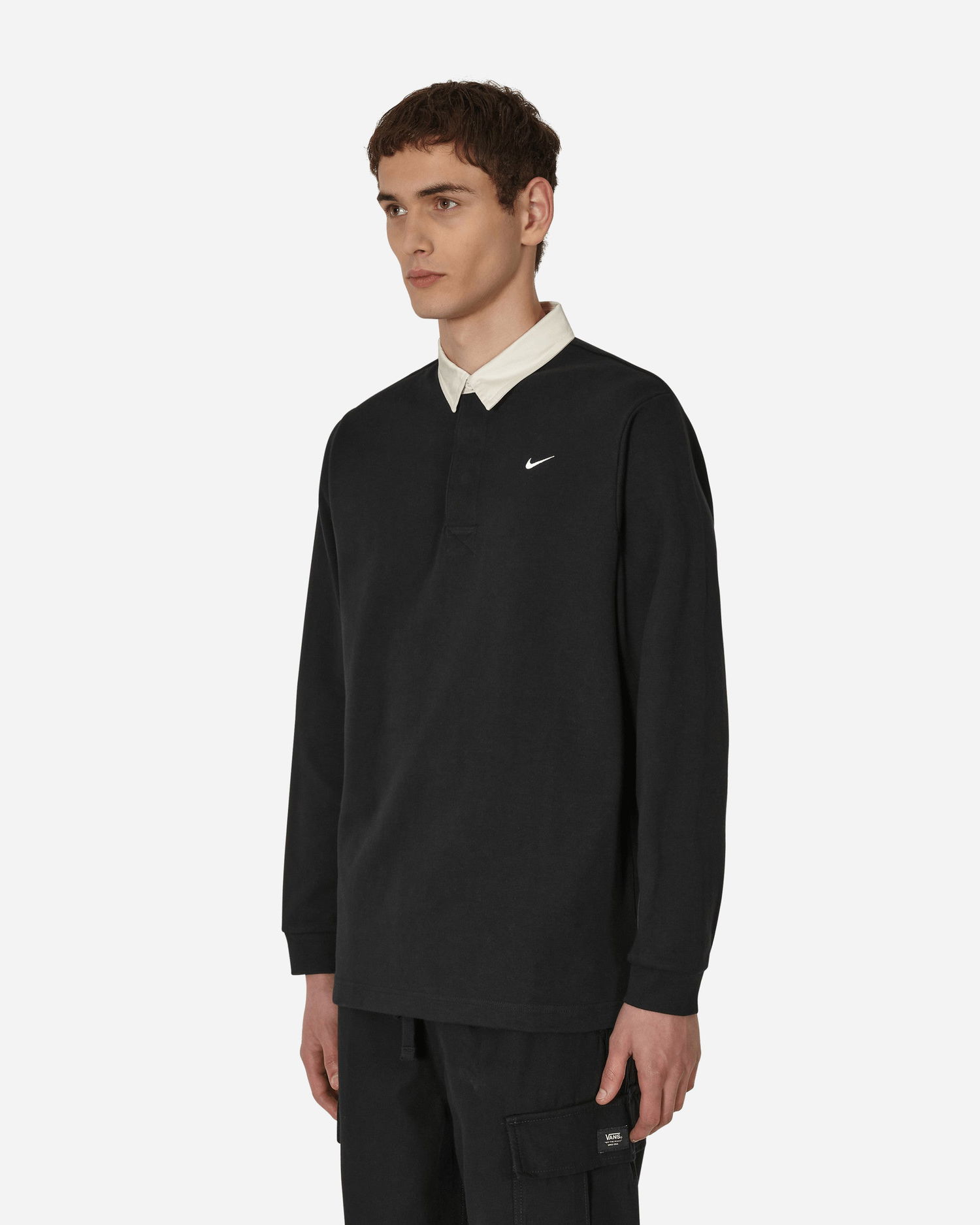 Поло тениска Nike Solo Swoosh Rugby Top Черно | DQ5221-010, 1