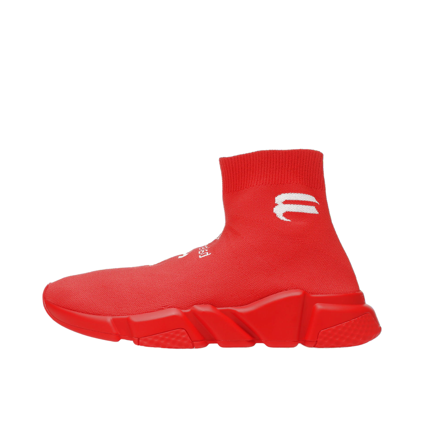 Кецове и обувки Balenciaga Speed Soccer Runner Intense Red White Червено | 645734 W2DBU 6990