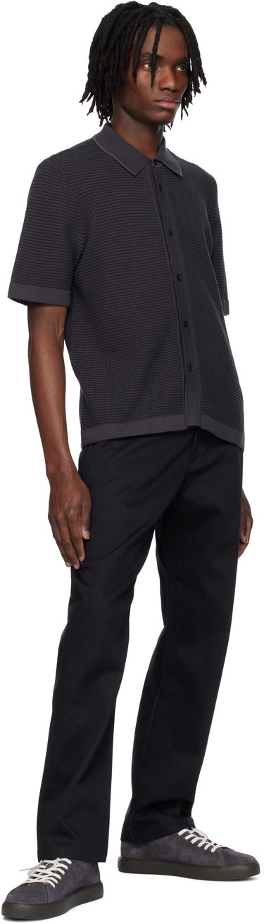 Поло тениска rag & bone Rag & Bone Harvey Striped Jacquard Knit Polo Черно | MBS25S025BC25, 3