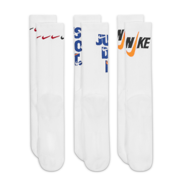 Чорапи Nike Everyday Plus Cushioned Crew Socks 3 Pairs Бяло | DH3822-902, 1