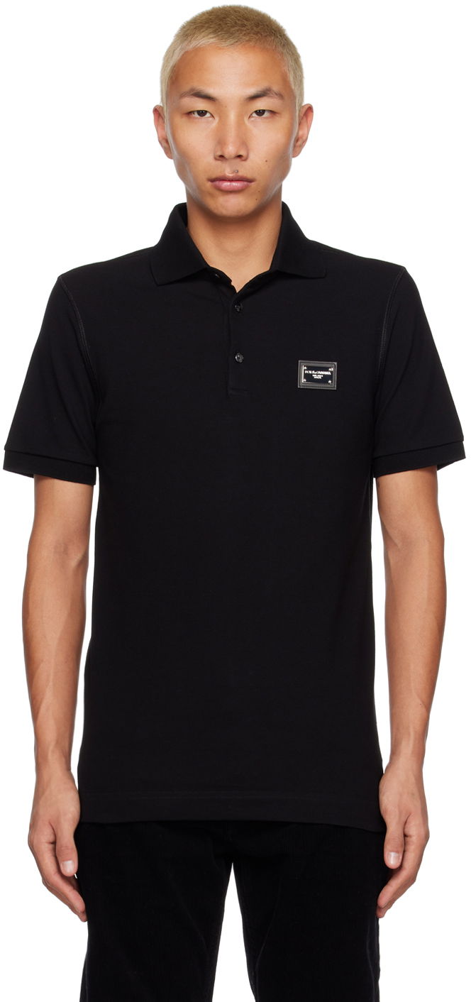 Поло тениска Dolce & Gabbana Black Tag Polo Черно | G8PL4TG7F2H, 0