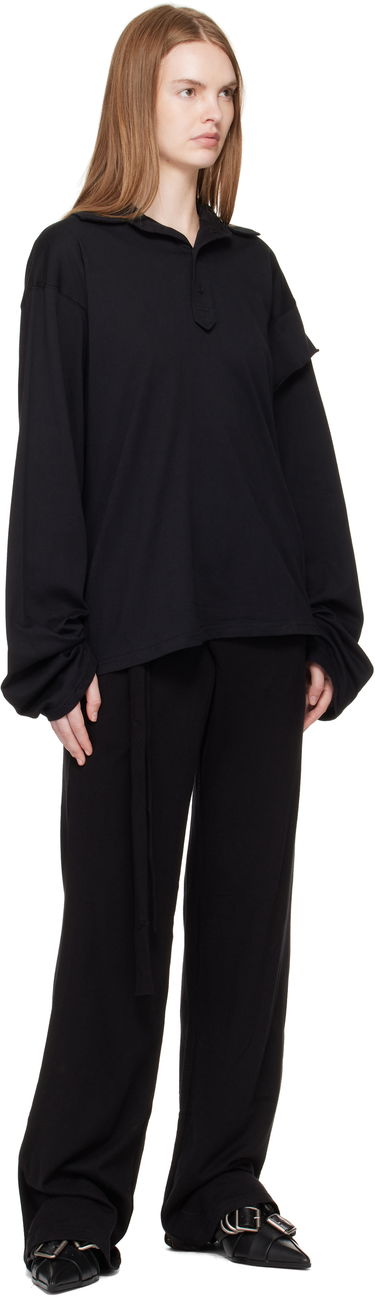 Поло тениска Ottolinger Ottolinger Long Sleeve Polo Черно | 115-102915-02, 3