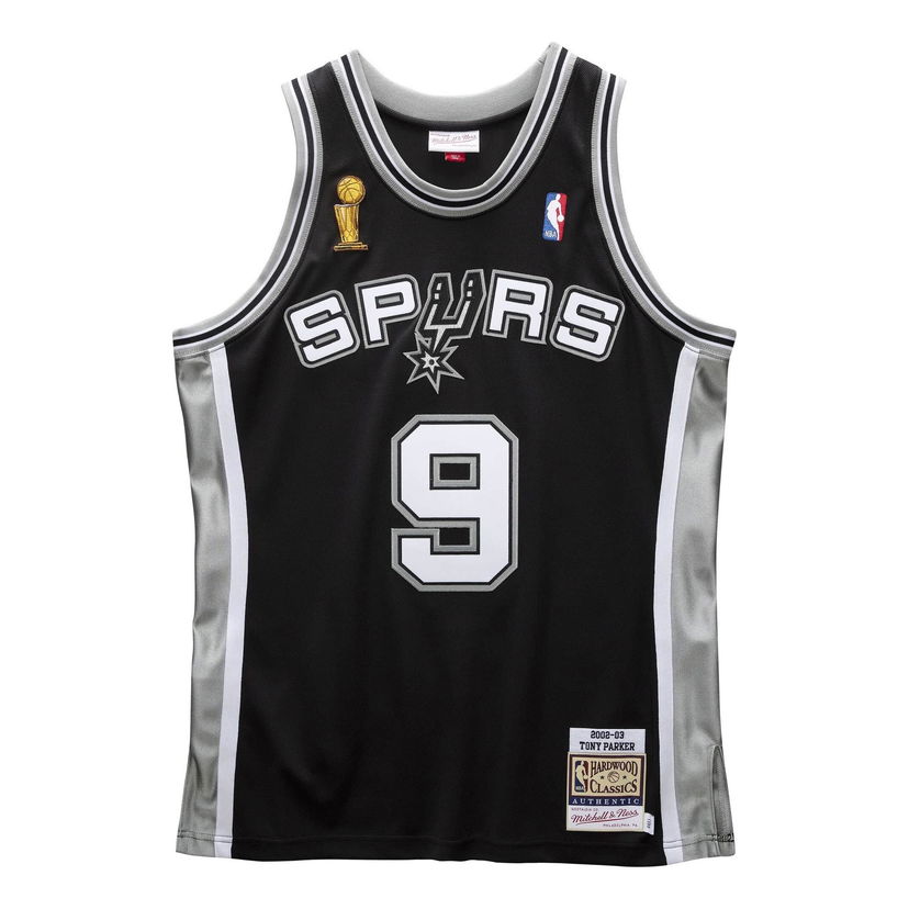 Фланелка Mitchell & Ness NBA San Antonio Spurs 2002-03 Tony Parker #9 Swingman Jersey Черно | AJY4CP19172-SASBLCK02TPA