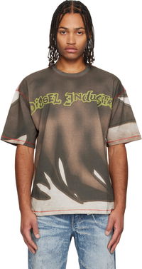 T-Boxt-Show Oversized Washed Graphic T-shirt with Contrast Stitching