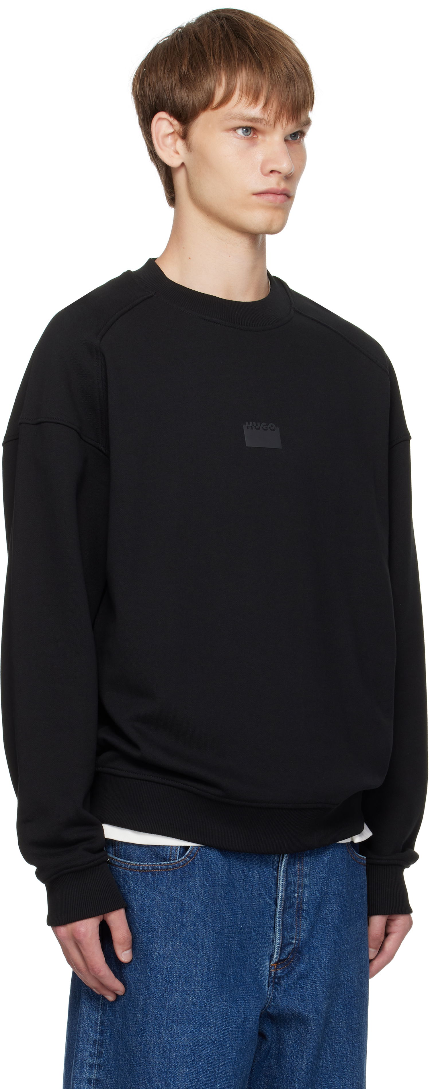 Суитчър BOSS HUGO Bonded Logo Sweatshirt Черно | 50546672, 1