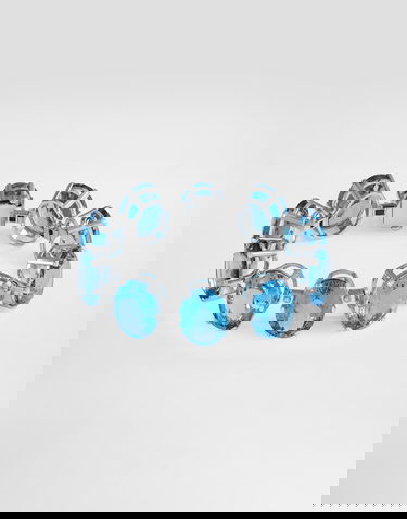 Гривна Dolce & Gabbana Anna Bracelet In 18-carat White Gold With Topazes And Diamonds Onesize Синьо | WBSB1GWTOP180001, 0