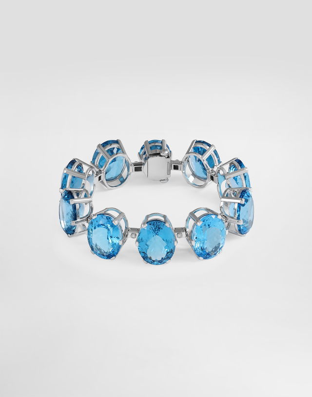 Anna Bracelet In 18-carat White Gold With Topazes And Diamonds Onesize