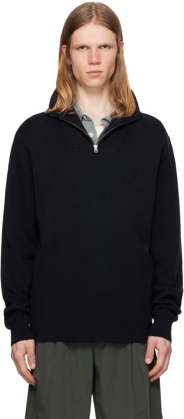 Пуловер NORSE PROJECTS Norse Projects Arild Merino Cotton Milano Zip Sweater Тъмно синьо | N45-0637, 0