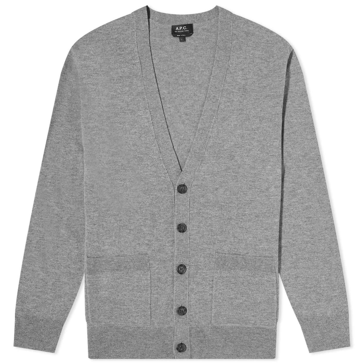 Пуловер A.P.C. Theo Cardigan Heathered Grey Сиво | WVBBY-H22236-PLA, 0