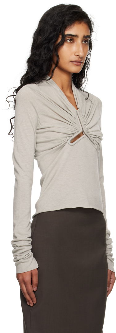 Тениска Rick Owens Rick Owens Allanah Long Sleeve T-Shirt Черно | RP02E4266 JR, 4