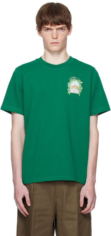 Тениска Casablanca Casablanca L'Arche De Tennis T-Shirt Зелено | MPF25-JTS-001-17-EX-FLANNELS, 0