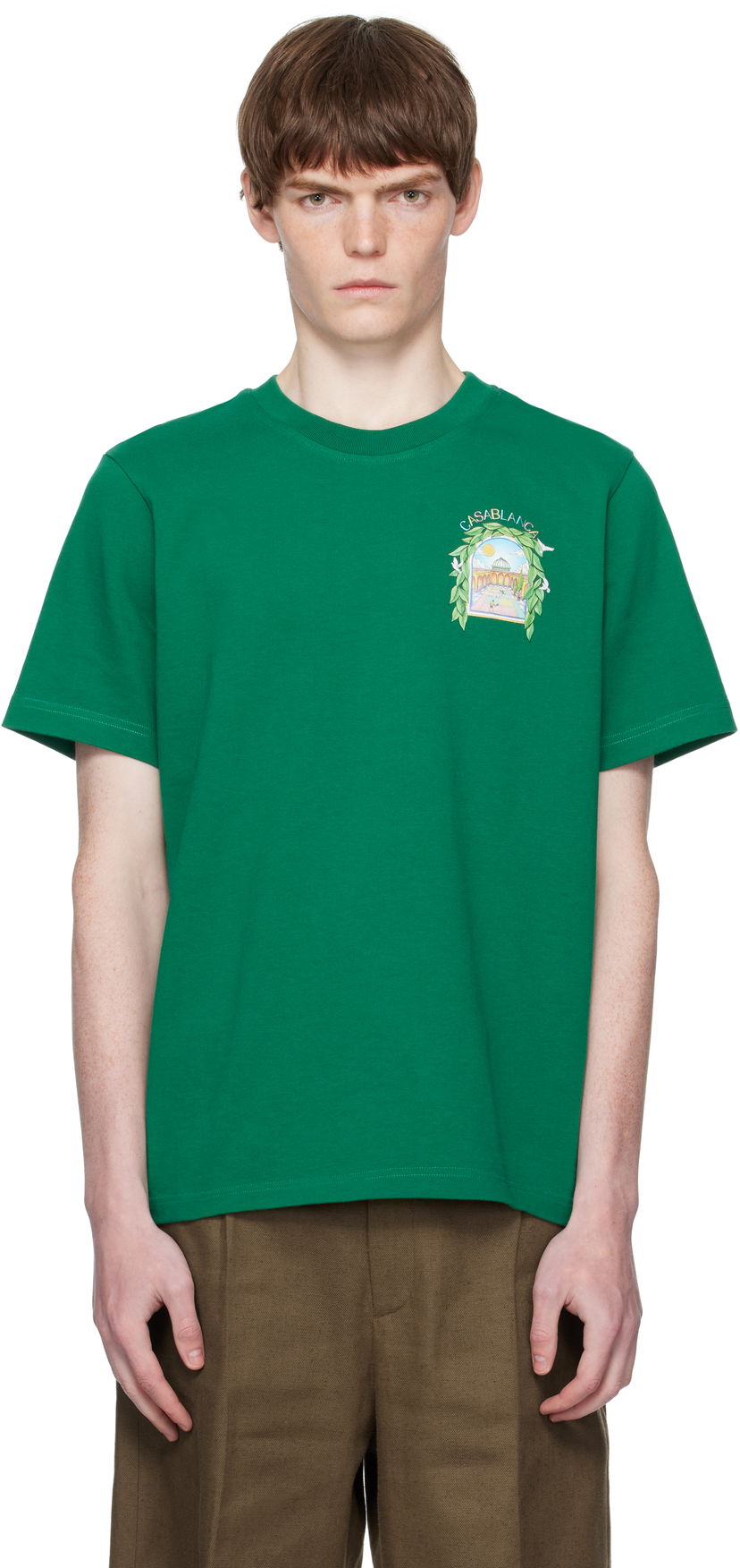 Тениска Casablanca Casablanca L'Arche De Tennis T-Shirt Зелено | MPF25-JTS-001-17-EX-FLANNELS