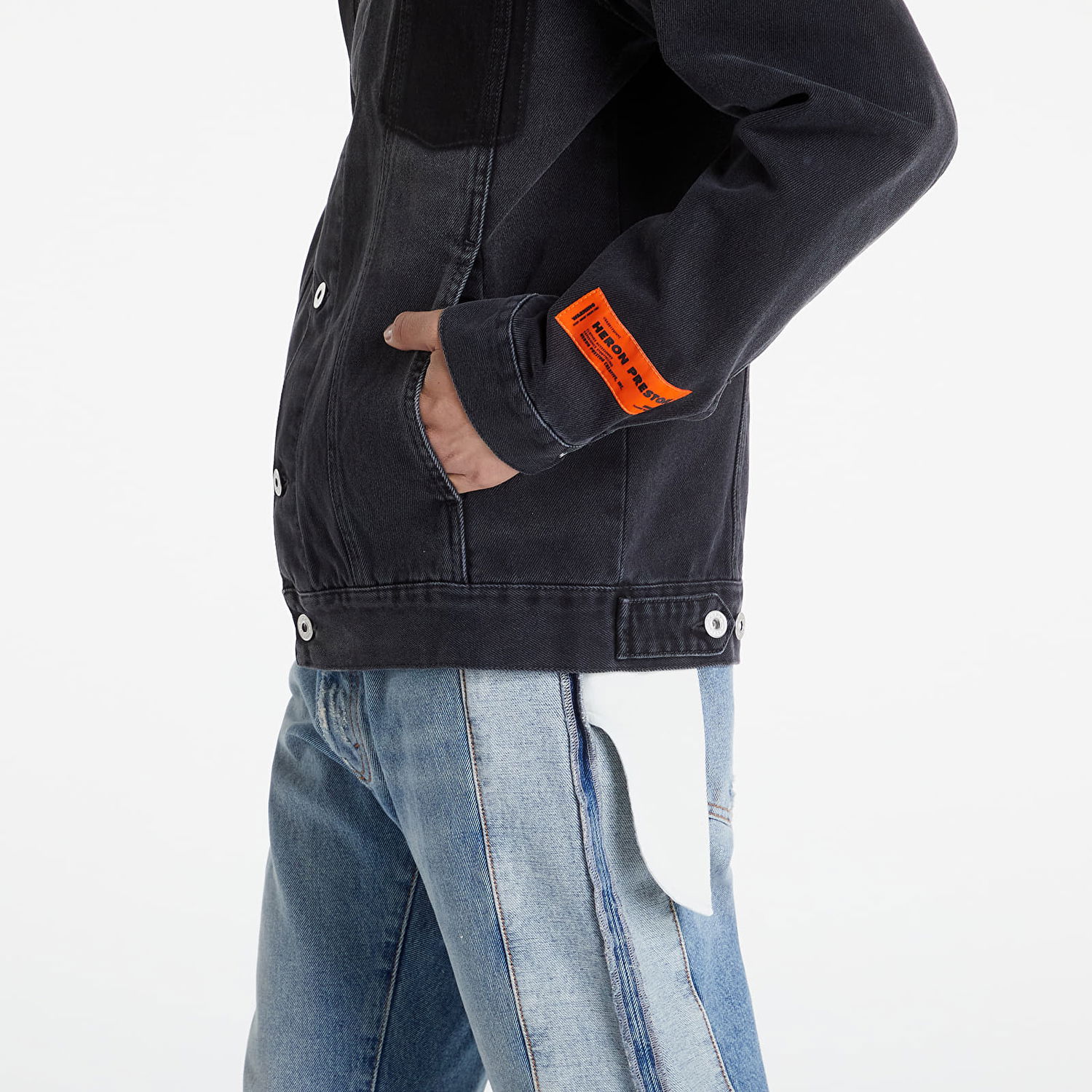 Яке HERON PRESTON Ghost Pocket Reg Jacket Черно | HMYE008S22DEN0011000, 1