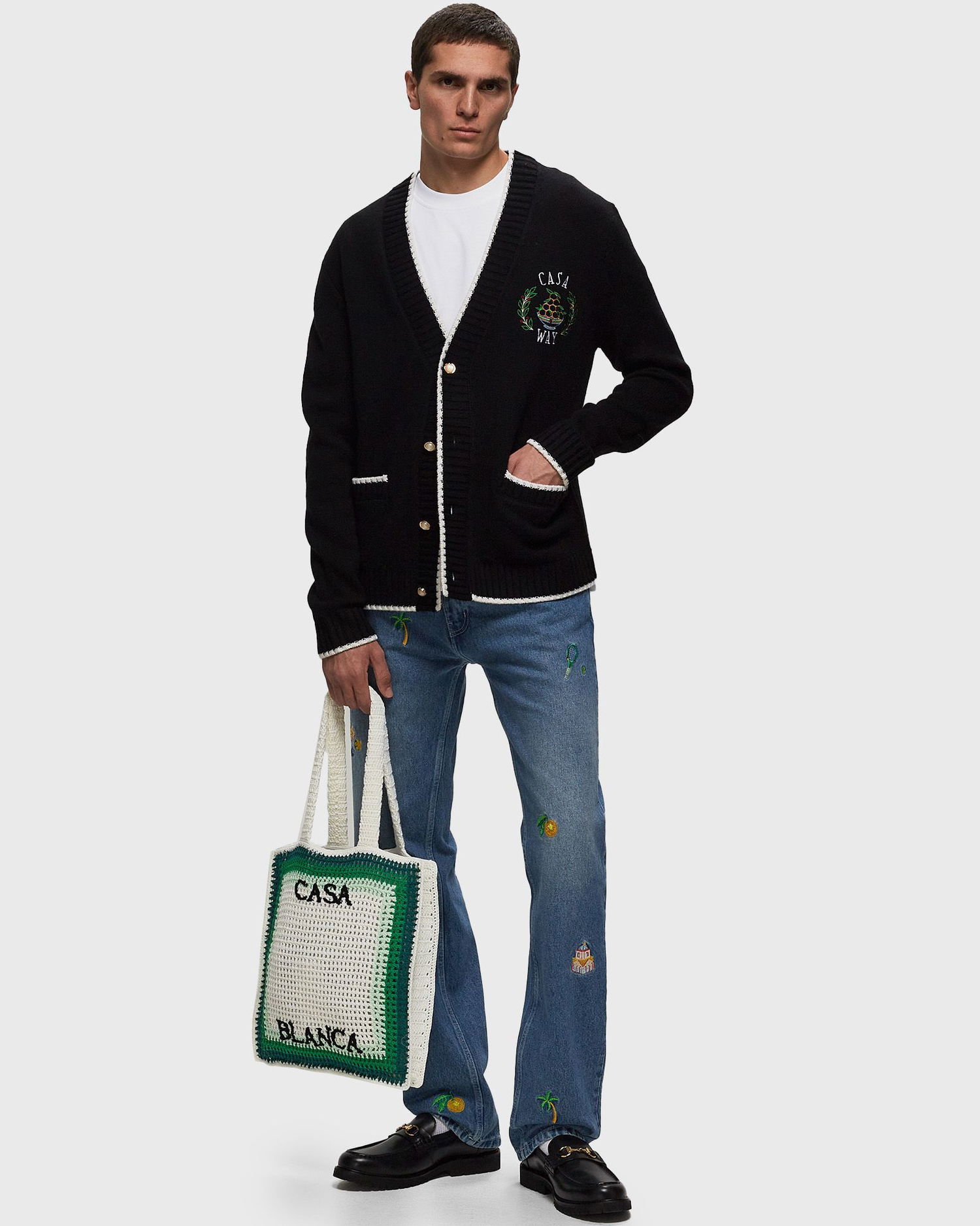 Голяма пазарска чанта Casablanca Crochet Tote Bag Зелено | APS24-BAG-082-01, 1