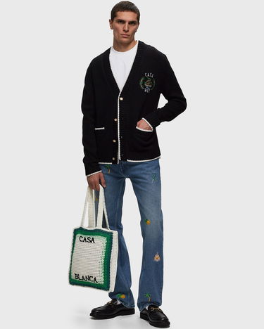 Голяма пазарска чанта Casablanca Crochet Tote Bag Зелено | APS24-BAG-082-01, 1