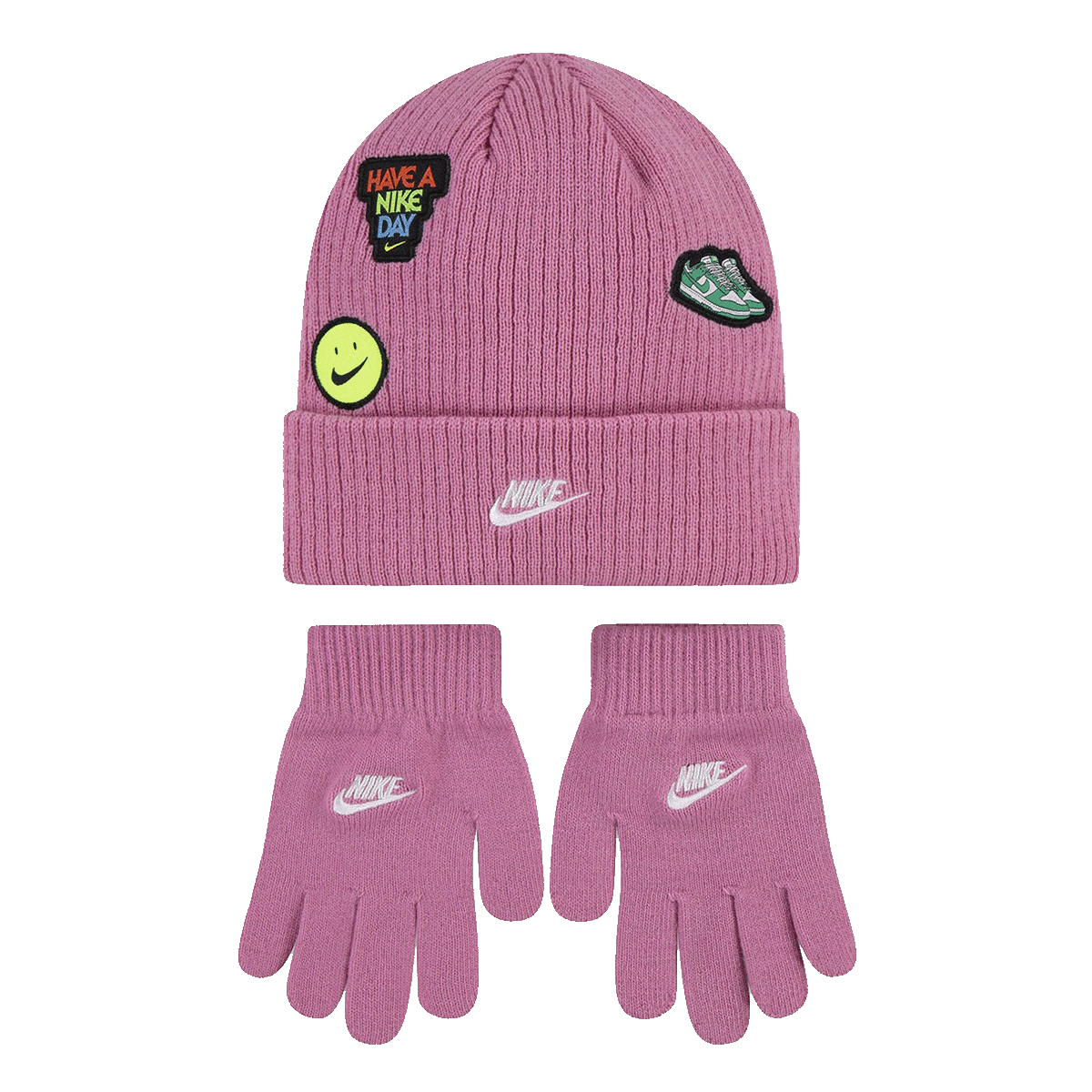 Облекло и аксесоари Nike Have a Nike Day Patch Beanie and Gloves Set Розово | 9A3135-U89, 0