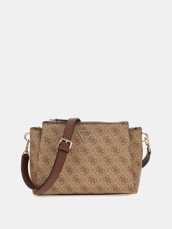 Дамска чанта GUESS Noelle 4G Logo Crossbody Кафяво | HWBG7879120, 0