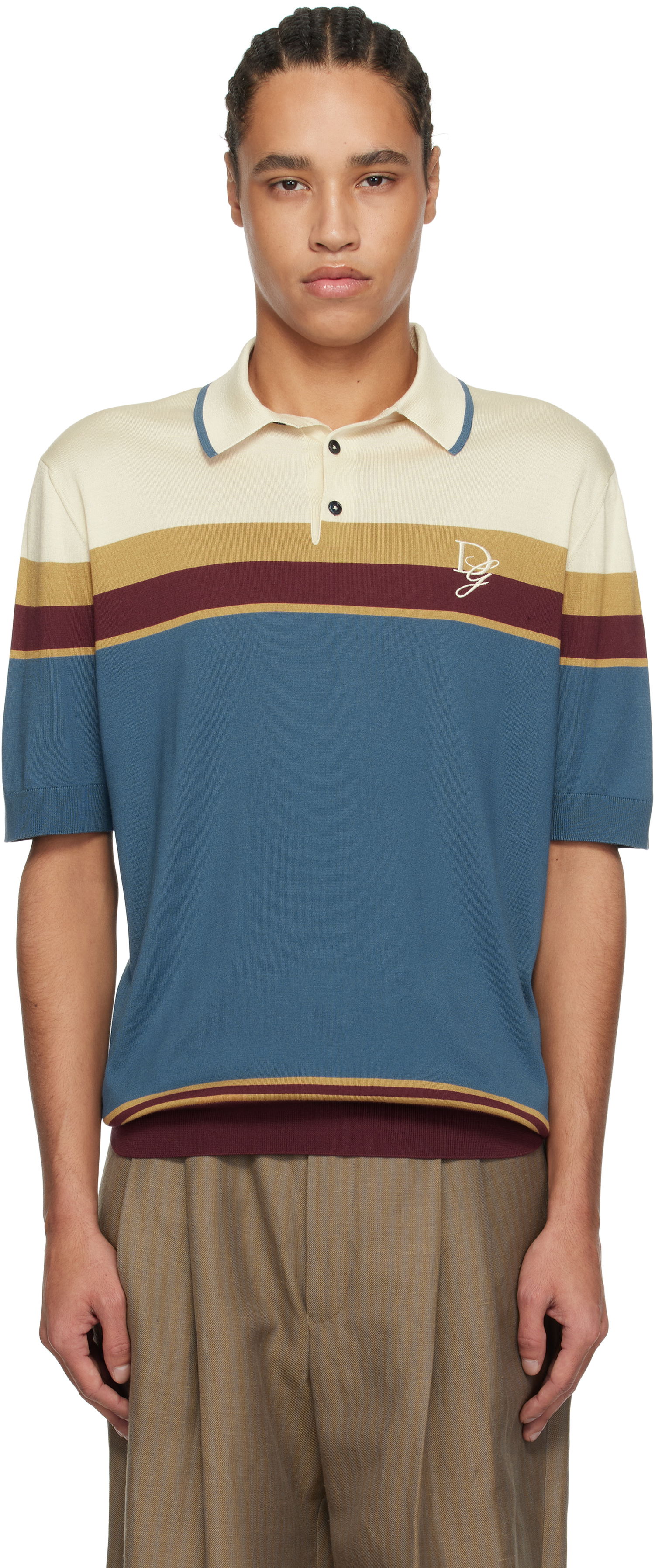Поло тениска Dolce & Gabbana Dolce&Gabbana Silk Polo with Logo Embroidery Многоцветен | GXZ02ZJBSLE, 0