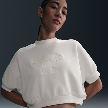 Пуловер Nike Sportswear Collection Cropped Short Sleeve French Terry Crew Бяло | HJ0224-133, 0