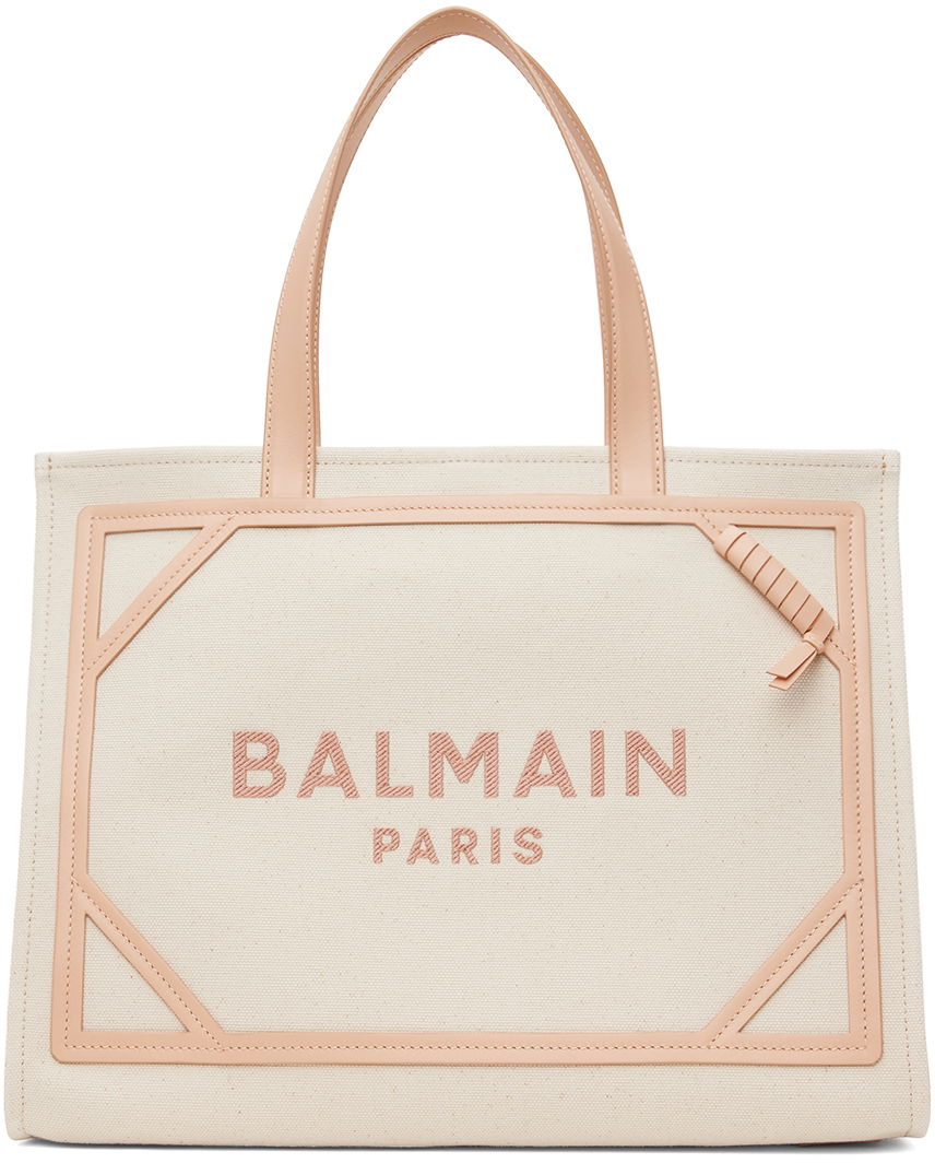 Голяма пазарска чанта Balmain B-Army 42 Tote "Off-White" Бежово | CN1FF810TCDB, 0