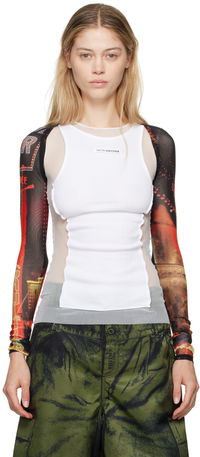 Jean Paul Gaultier 'The Pigalle' Printed Mesh Sleeves