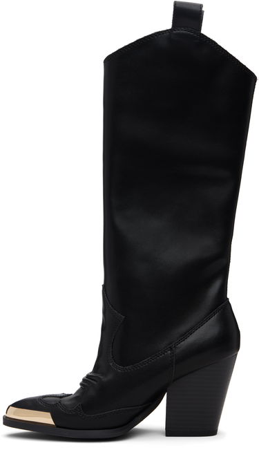 Кецове и обувки Versace Versace Jeans Couture Logo Plaque Tall Boots Черно | E79VA3S12_EZPB68, 2