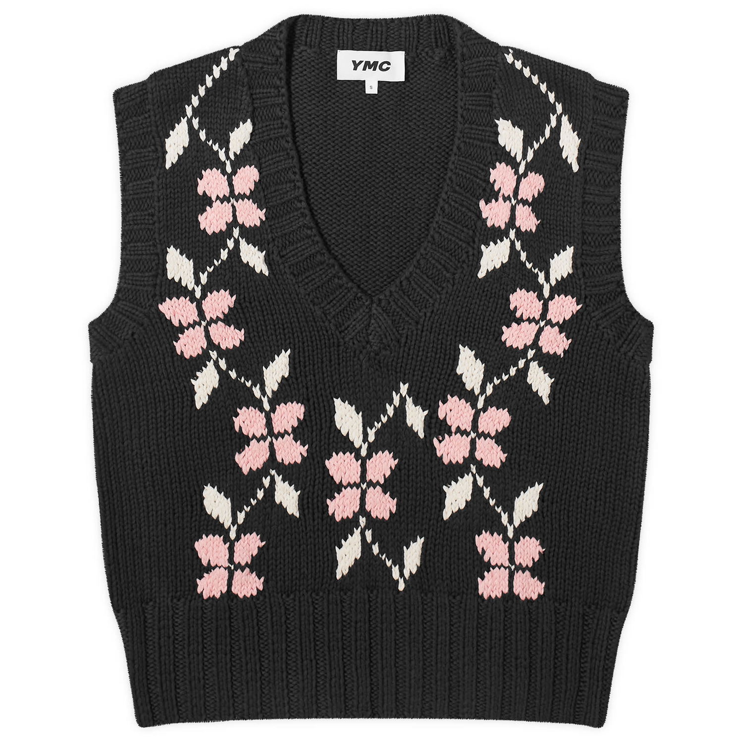 Пуловер YMC Heidi Knit Flower Vest Черно | Q8WMA-01, 0