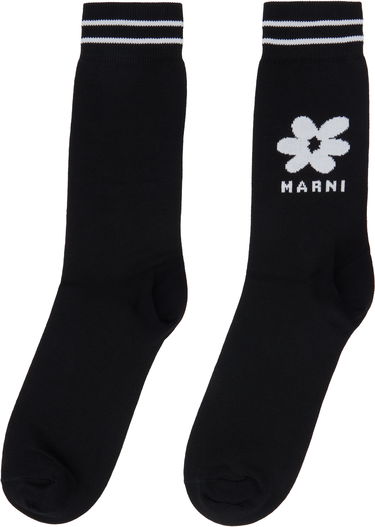 Чорапи Marni Jacquard Flower Socks Черно | SKZC0147Q0 UFC182, 1
