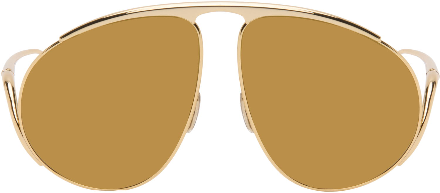 Слънчеви очила Loewe Hillock Aviator-Style Double Bridge Sunglasses Металик | LW40180UM6130G 840126861563, 0