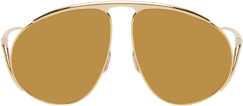 Слънчеви очила Loewe Hillock Aviator-Style Double Bridge Sunglasses Металик | LW40180UM6130G 840126861563