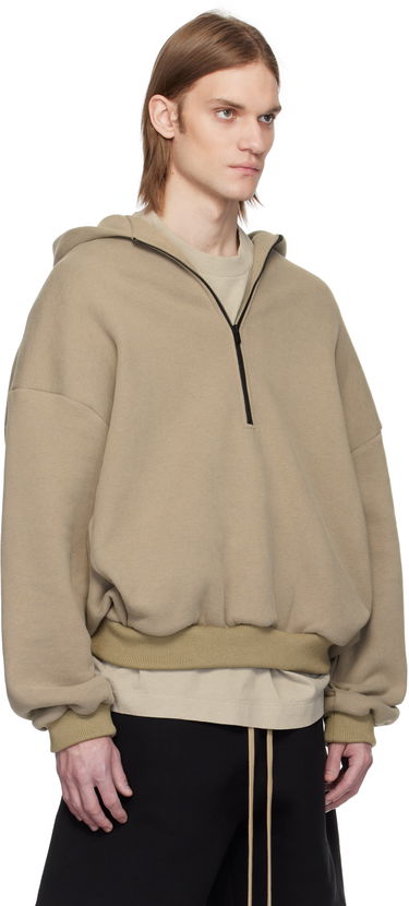 Суитчър Fear of God Fear of God Fleece Half Zip Hoodie Бежово | FGE250-513CCF, 1
