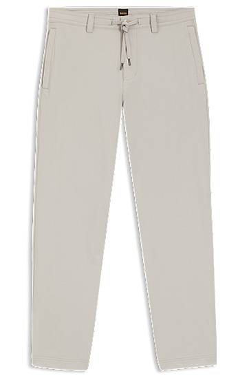 Панталони BOSS Straight-tapered-fit chinos in stretch fabric Сиво | 50555049, 0