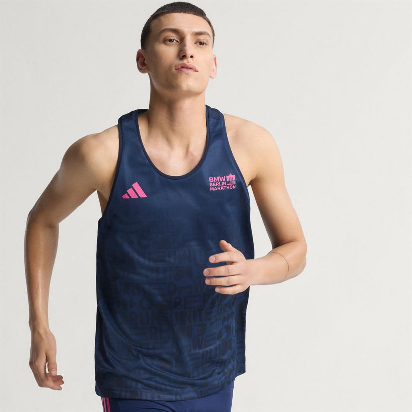 Потник adidas Performance Running Tank Top All-Over Print BMW Berlin-Marathon 2025 Тъмно синьо | KB3699