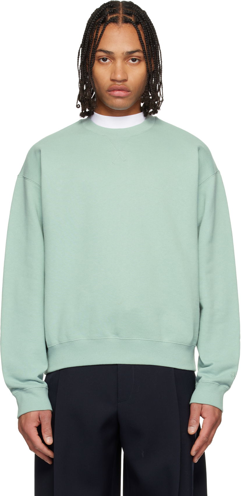 Суитчър Jil Sander Cotton Terry Crew-Neck Sweatshirt Зелено | J47GU0128 J20039