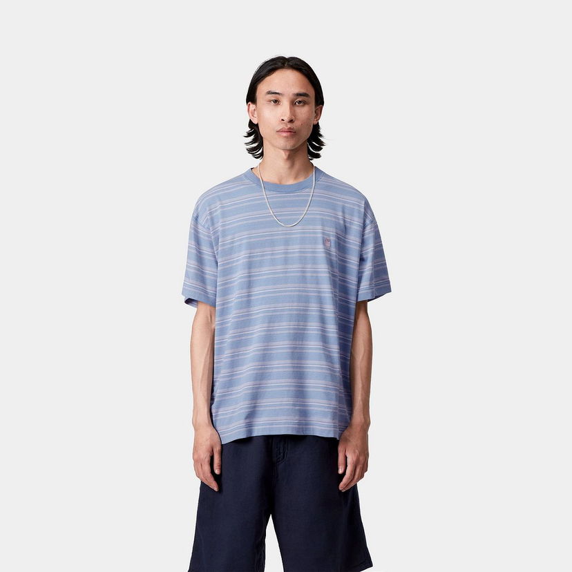 Тениска Carhartt WIP Carhartt WIP Brodine Stripe Short Sleeve T-Shirt Синьо | I035168_6