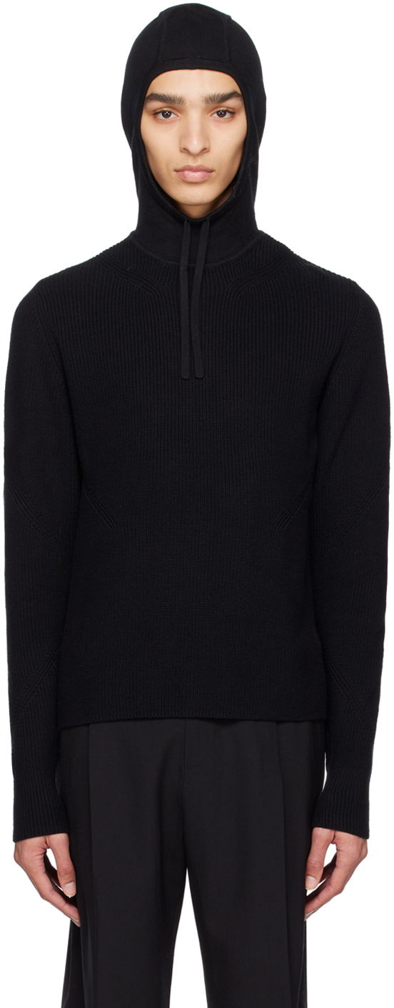 Пуловер Dion Lee Dion Lee Paneled Knit Hoodie Черно | C7158R23, 0