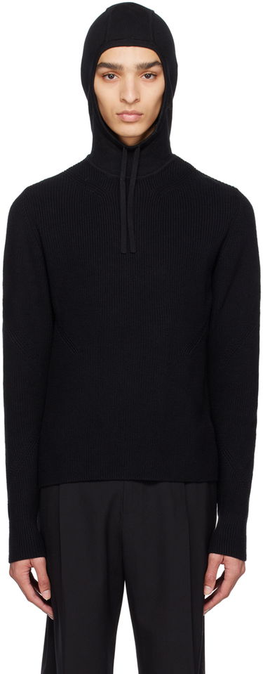Пуловер Dion Lee Dion Lee Paneled Knit Hoodie Черно | C7158R23, 0