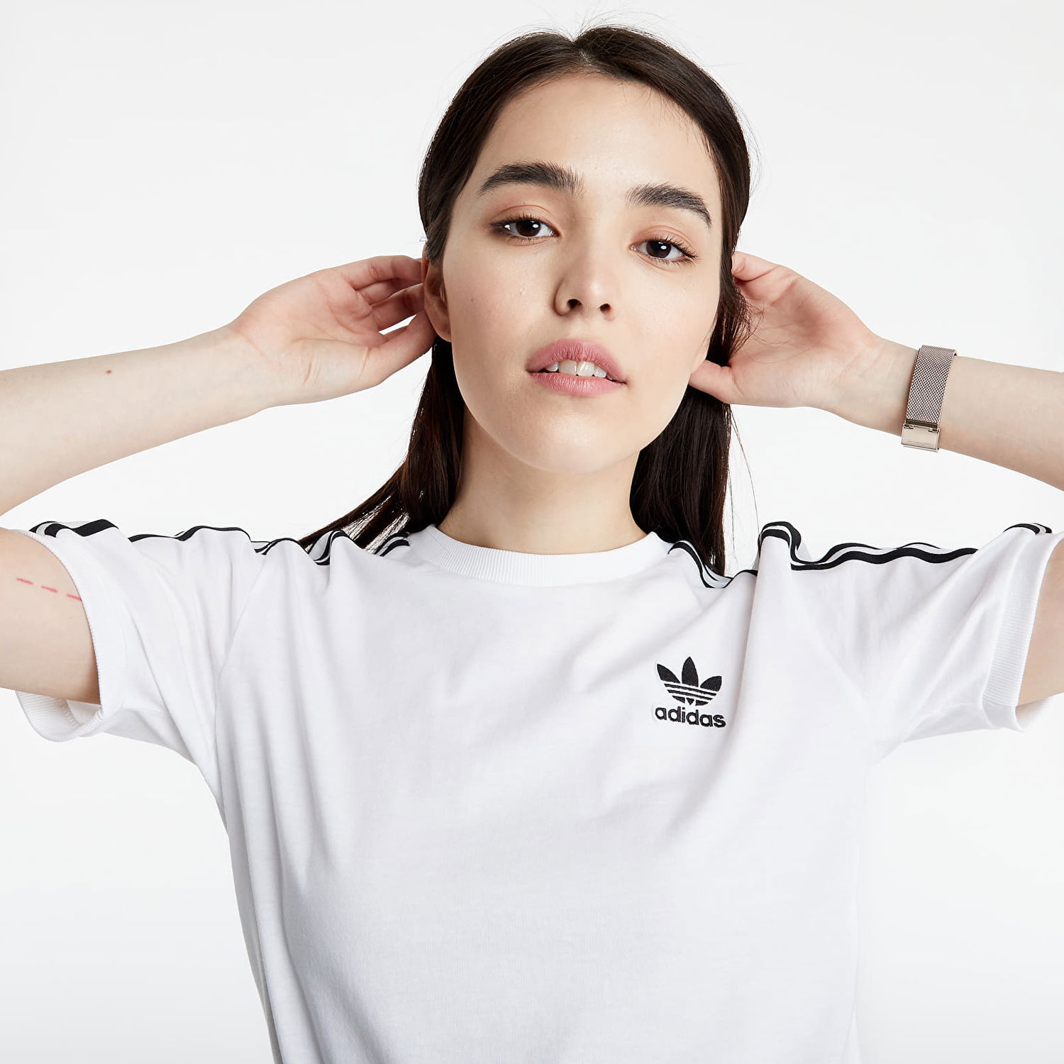 Тениска adidas Originals Adicolor Classics 3 Stripes Tee Бяло | GN2913, 1