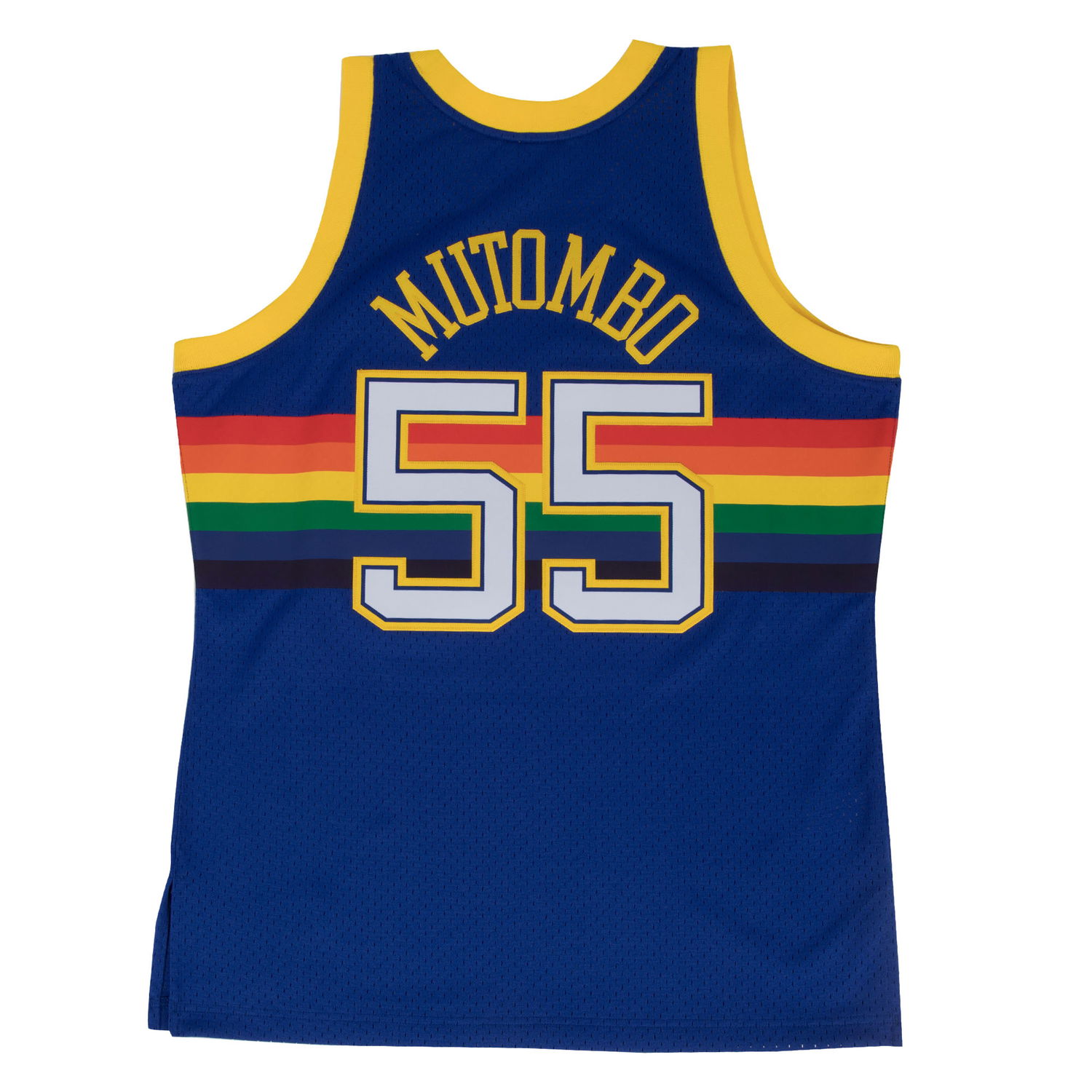 Фланелка Mitchell & Ness NBA Swingman Jersey Denver Nuggets Dikembe Mutombo Тъмно синьо | SMJYGS18159-DNUROYA91DMO, 1